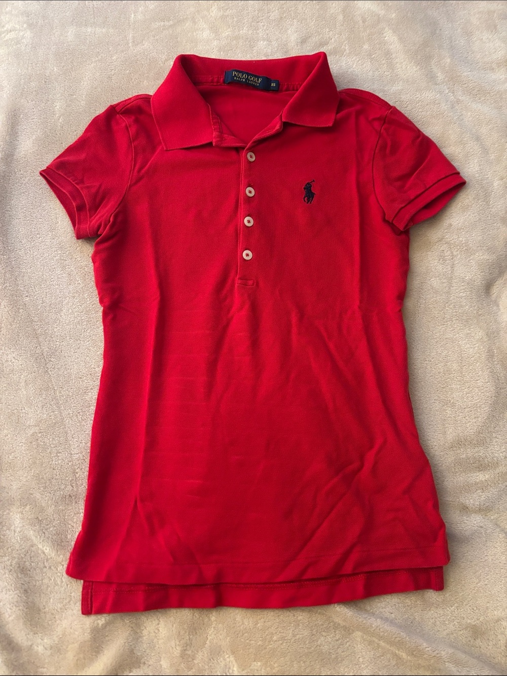 Ralph Lauren Red Polo Shirt with Navy Pony